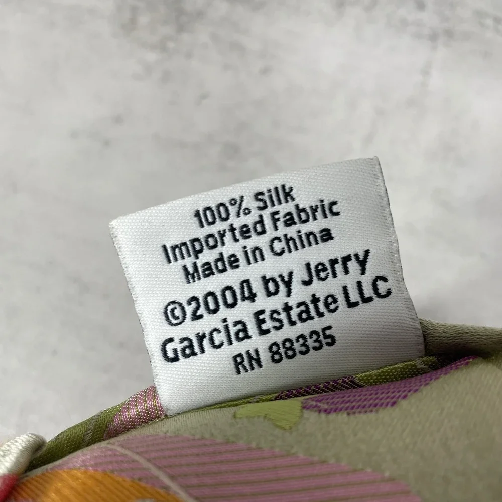 J Garcia Silk Tie Mens Abstract Artsy Green Pink